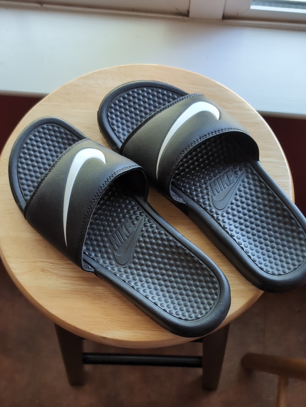 Men's Benassi Swoosh Massage Slide Sandals from Finish Line Size 9